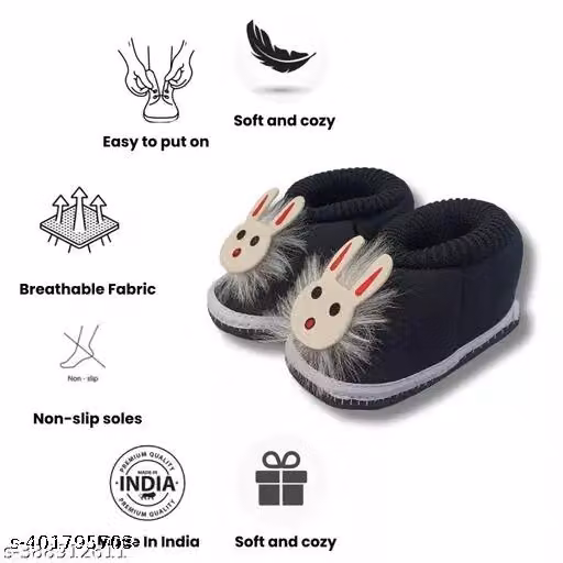 Sunshine Infant Wear Cotton Baby Booties Solid EVA Sole Pack of 2