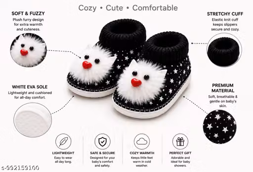 Sunshine Infant Wear Cotton Baby Booties Cartoon Print EVA Sole