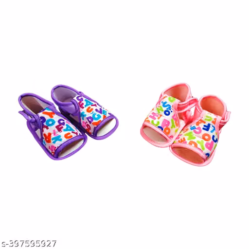 Sunshine Infant Wear Cotton Baby Booties Printed EVA Sole Pack of 2