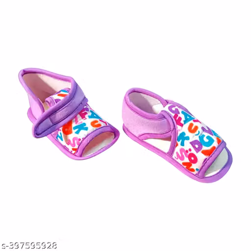 Sunshine Infant Wear Cotton Baby Booties Printed Slip-On EVA Sole Pack of 2