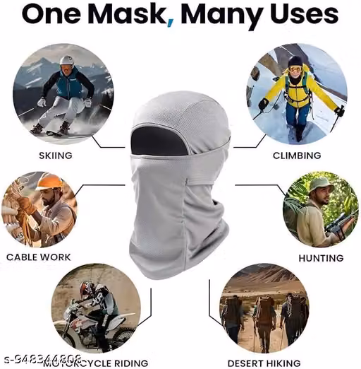 Fratte Grey Bike Riding Face Mask for Dust Sun & Wind Protection