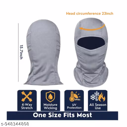 Fratte Grey Bike Riding Face Mask for Dust Sun & Wind Protection
