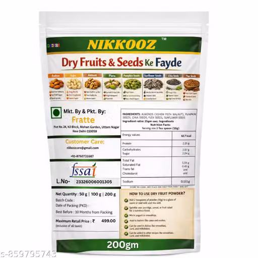 8 in 1 Premium Dry Fruit & Seeds Powder Mix with Almond Cashew Pistachio Walnut & Seeds