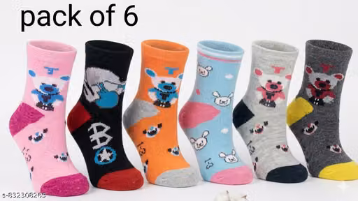 Uday Plus Kids' Cotton Ankle Socks – Warm Winter Multicolor Pack of 6