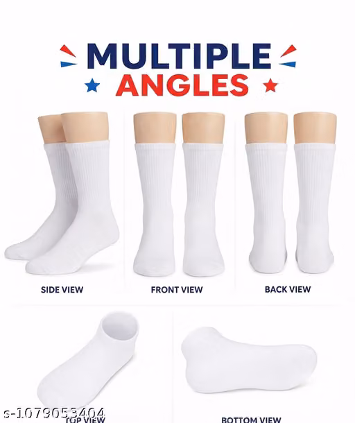 Uday Plus Kids' White Cotton School Socks – Ankle Length Pack of 5