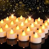Acrylic Flameless LED Tealight Candles Pack of 24 Yellow
