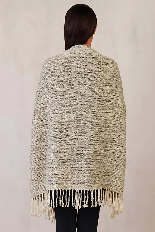 Women’s Kullu Pashmina Wool Shawl with Traditional Tribal Border