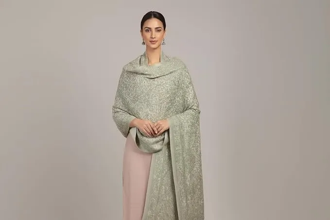 Women’s Cotton Floral Jacquard Border Summer Stole with Tassels