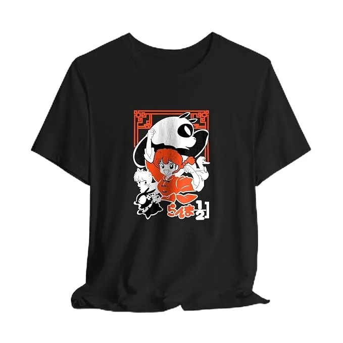 Unisex Black Graphic Print Cotton T-Shirt