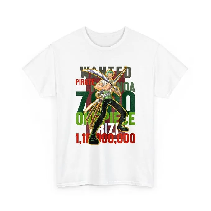 Unisex White Pirate Graphic Print Cotton T-Shirt