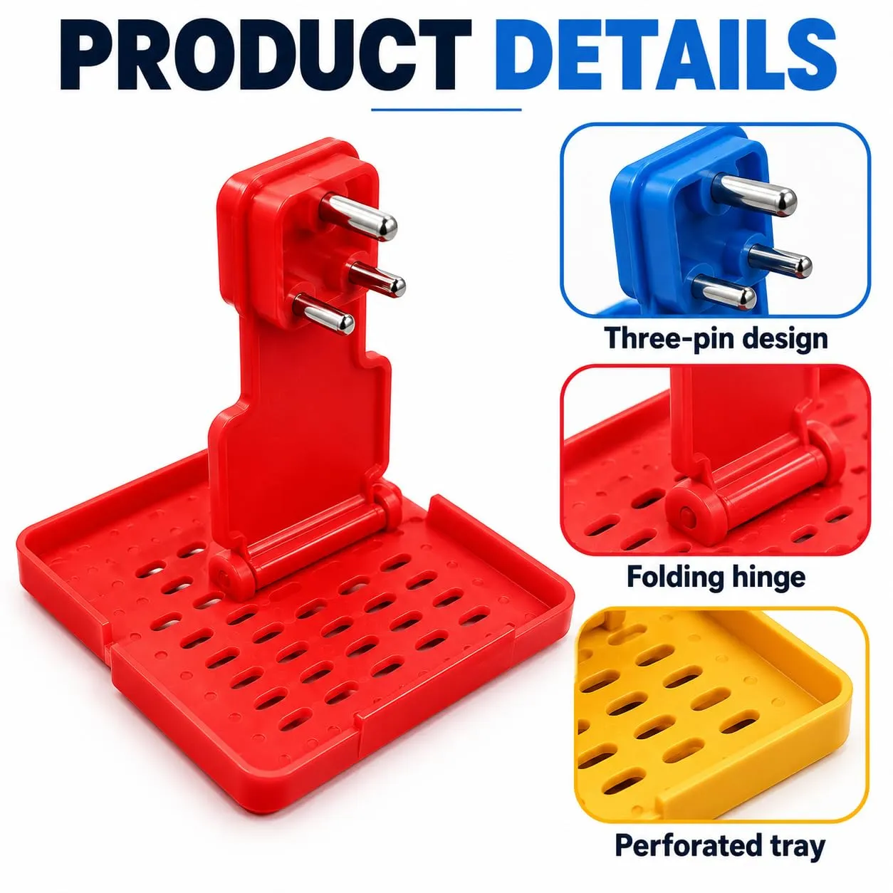 Foldable Mobile Charging Holder Plastic Phone Tray Red