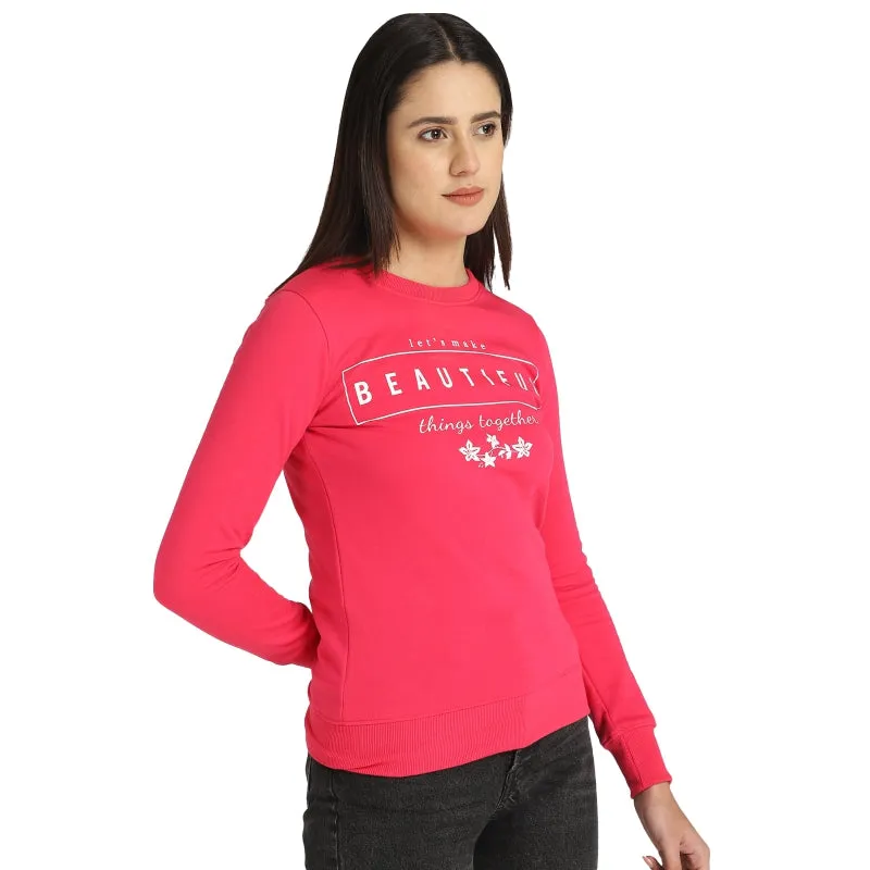 Women’s Fleece Sweatshirt – Round Neck Full Sleeves Comfortable Winter Layer