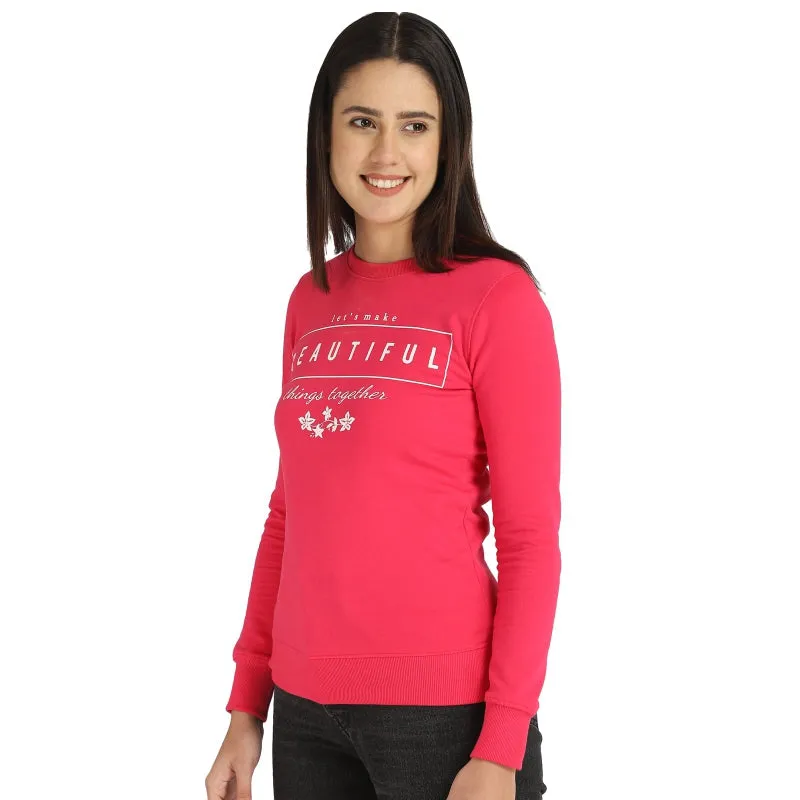 Women’s Fleece Sweatshirt – Round Neck Full Sleeves Comfortable Winter Layer