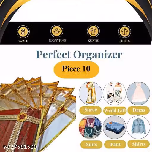 Saree Covers – Pack of 10 Premium Clear PVC Storage Bags for Sarees, Suits & Clothes