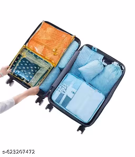 Saree Cover – Golden Premium Non-Woven Storage Bag with Transparent Window & Zip
