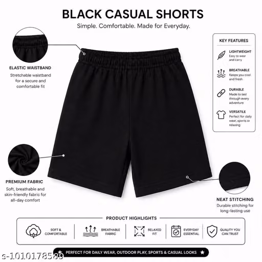 Kids Anime Printed Black Co-Ord Set with T-Shirt and Shorts