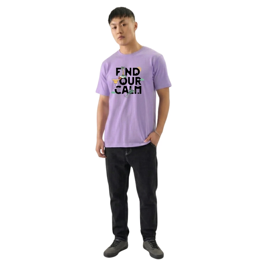 Men's Round Neck Printed T Shirt | Stylish Half Sleeve Polycotton Blend T-Shirt for Men