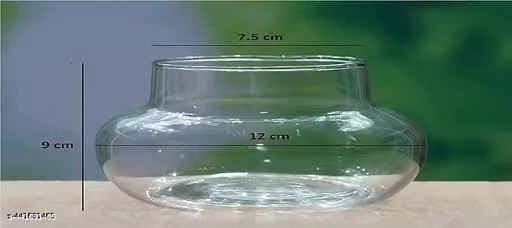 ArthaRupa Glass Bowl for Bamboo Plant, Money Plant, Flower Vase or Other Decoration Purpose (Pack of 2) Plants not included