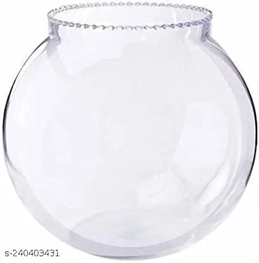 ArthaRupa Transparent Clear Glass Fish Bowl Aquarium Fish Pot Vase, Rust Resistant Bowl, Terrarium Glass Bubble Bowl for Home Decor and Office Decor (8 Inch)