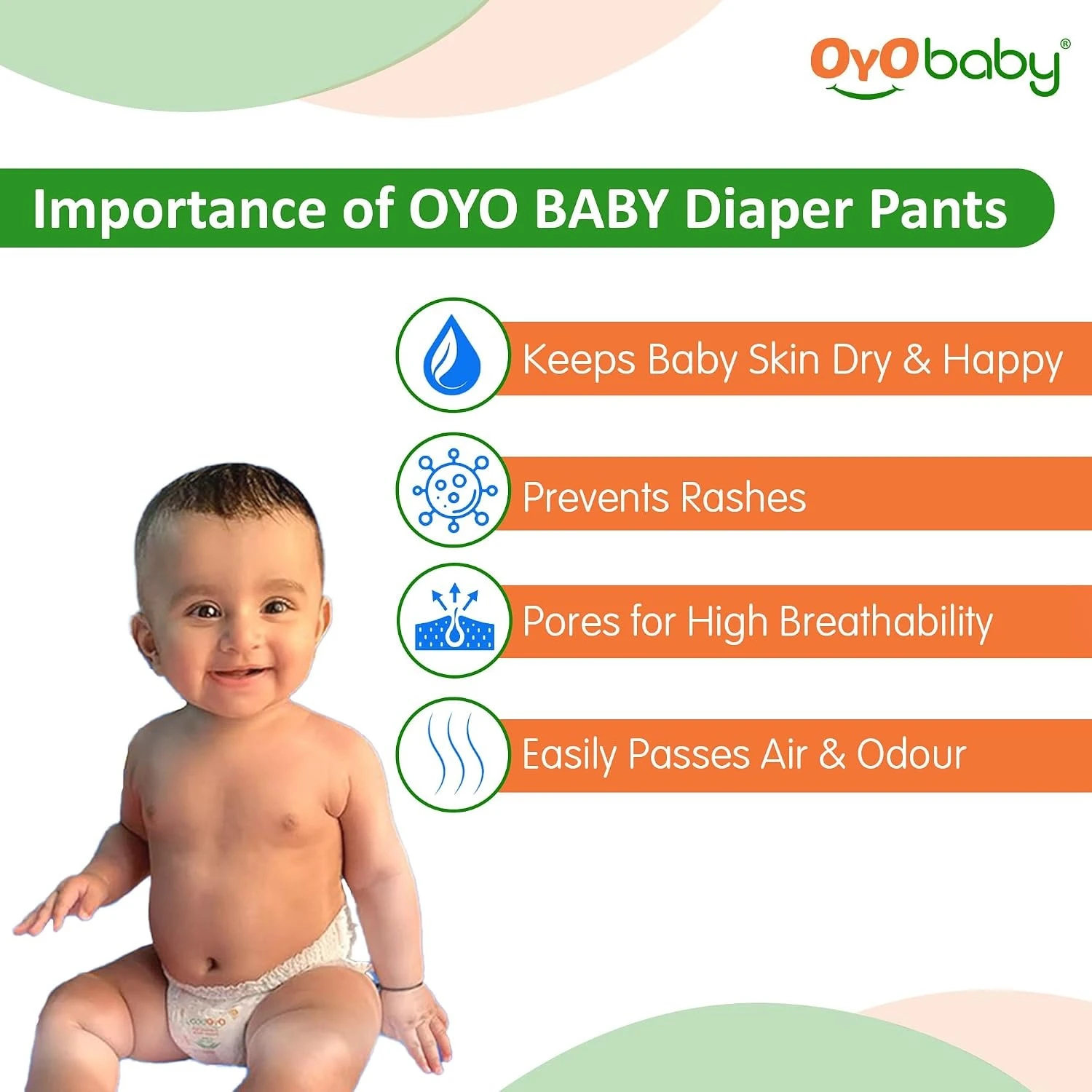 OYO BABY Pant Style Baby Diapers, Pack of 1 - Small (S), 54 Count, for Babies 4-8kg, with Aloe Vera Lotion for Rash Protection & Up to 12 Hours Protection