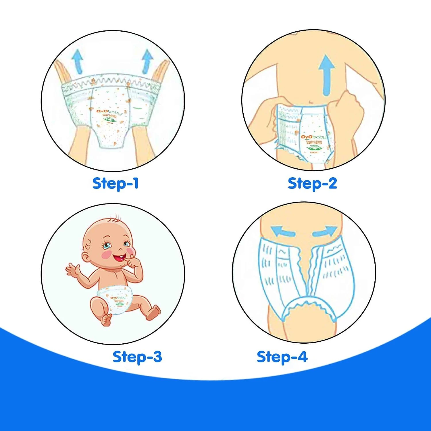 OYO BABY Pant Style Baby Diapers, Pack of 2 - Small (S), 54Count, for Babies 4-8kg, with Aloe Vera Lotion for Rash Protection & Up to 12 Hours Protection