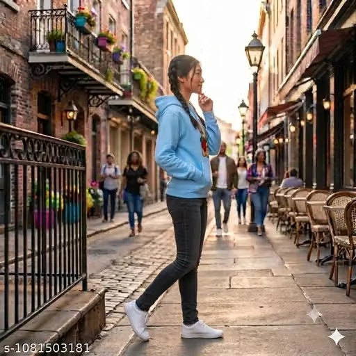 Taddy Bear Sky Blue Hoody For Women