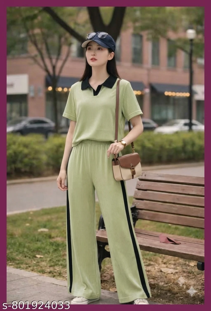 Women's Sage Green Polo Co-ord Set