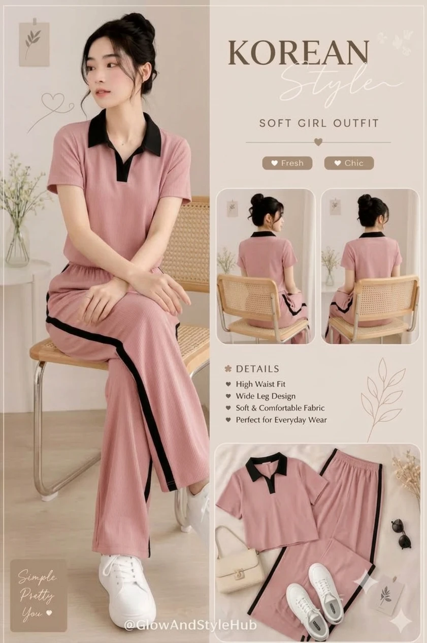 women's Co-Ord Set  Stylish Matching Top And Bottom Outfit For Girls And women
