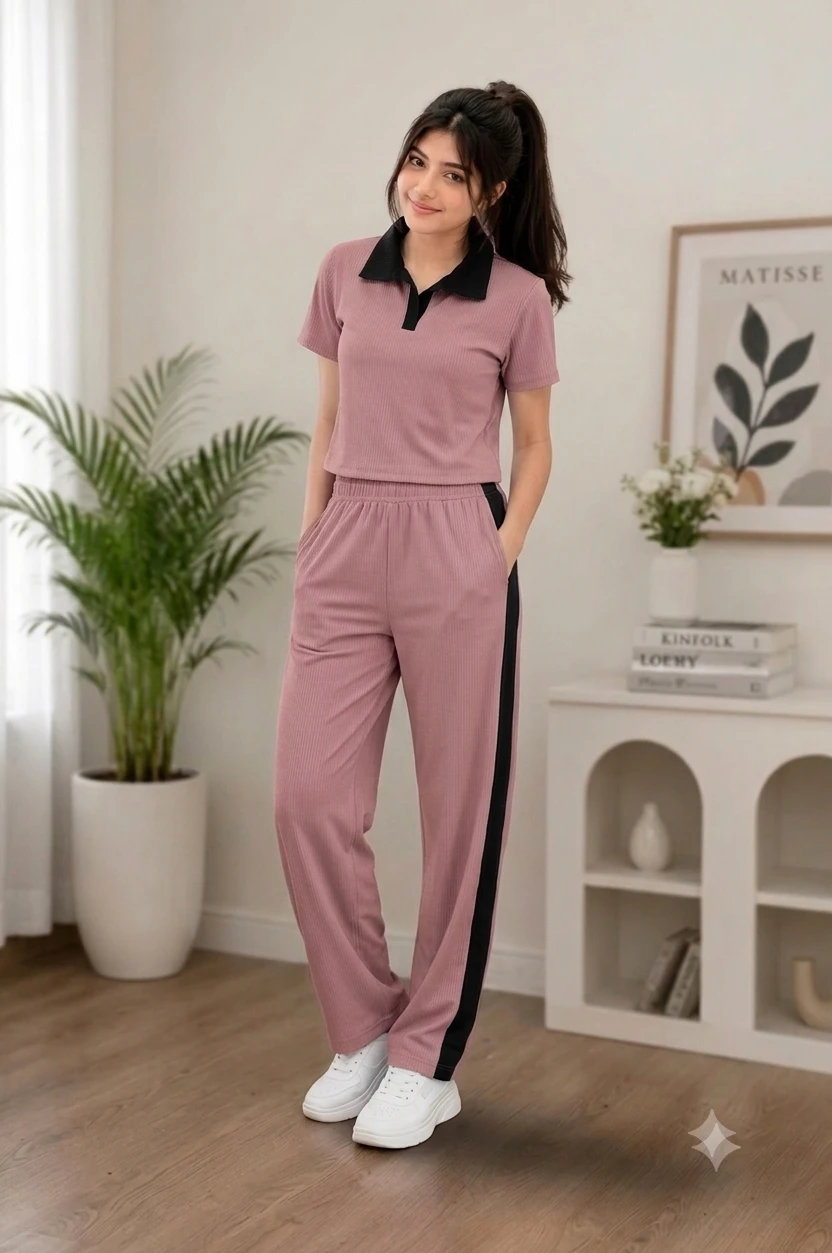 women's Co-Ord Set  Stylish Matching Top And Bottom Outfit For Girls And women