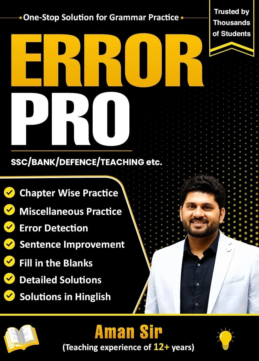 Error Pro English Grammar Practice Book | Chapter Wise Practice, Error Detection, Sentence Improvement, Fill in the Blanks with Detailed Solutions in Hinglish