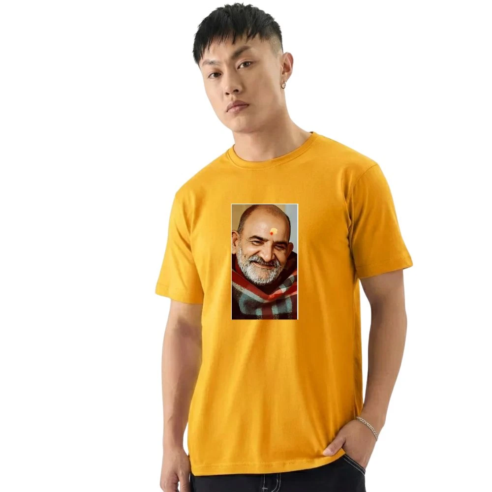 Men's Round Neck Printed T Shirt | Stylish Half Sleeve Polycotton Blend T-Shirt for Men