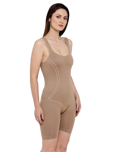 Mid-Thigh High Compression Body Shaper in Nude Colour
