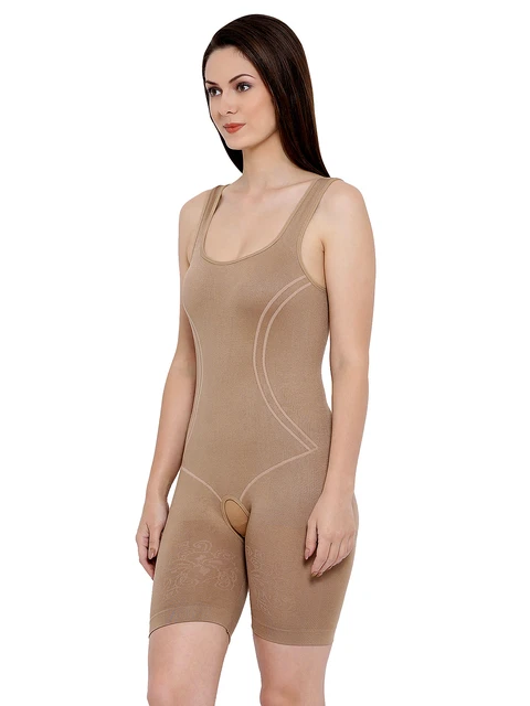 Mid-Thigh High Compression Body Shaper in Nude Colour