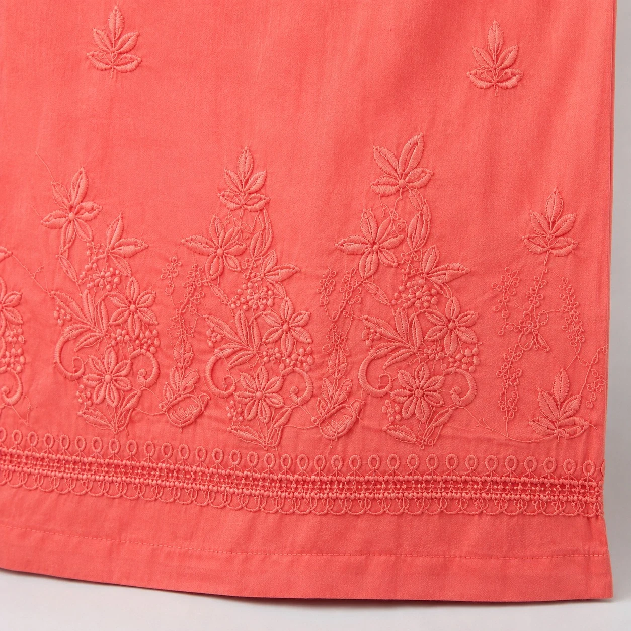 Pansho Omkara Chikankari 2 pcs Co-ord set : peach color