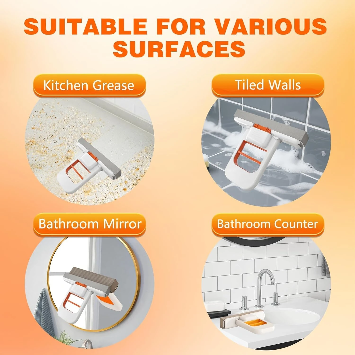 Mini Foldable Desktop Mop – Portable Cleaning Sponge Mop Handheld Self-Squeeze Sponge Cleaning Tool – Wet and Dry Use Cleaning System for Small Spaces – Bathroom & Kitchen(Pack of 1)