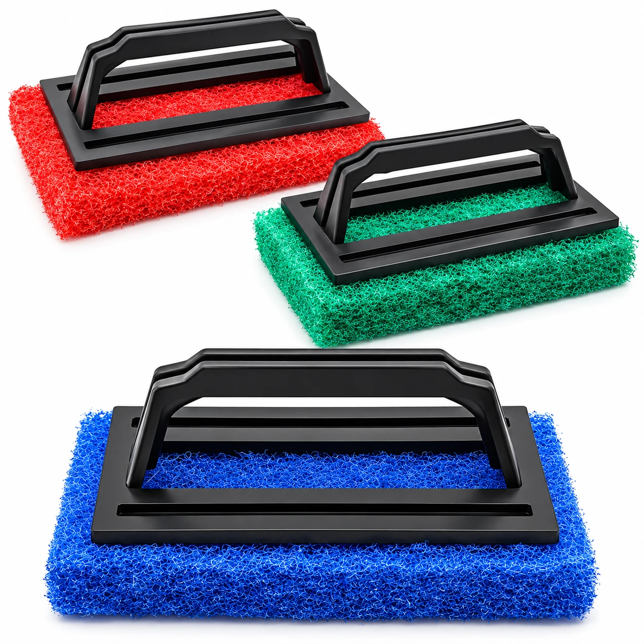 Premium Heavy-Duty Tile and Floor Cleaning Scrubber Brush with Comfortable Plastic Handle | Scrubber Pad for Bathroom, Kitchen, Sink, and Wall Tiles (Pack of 1)