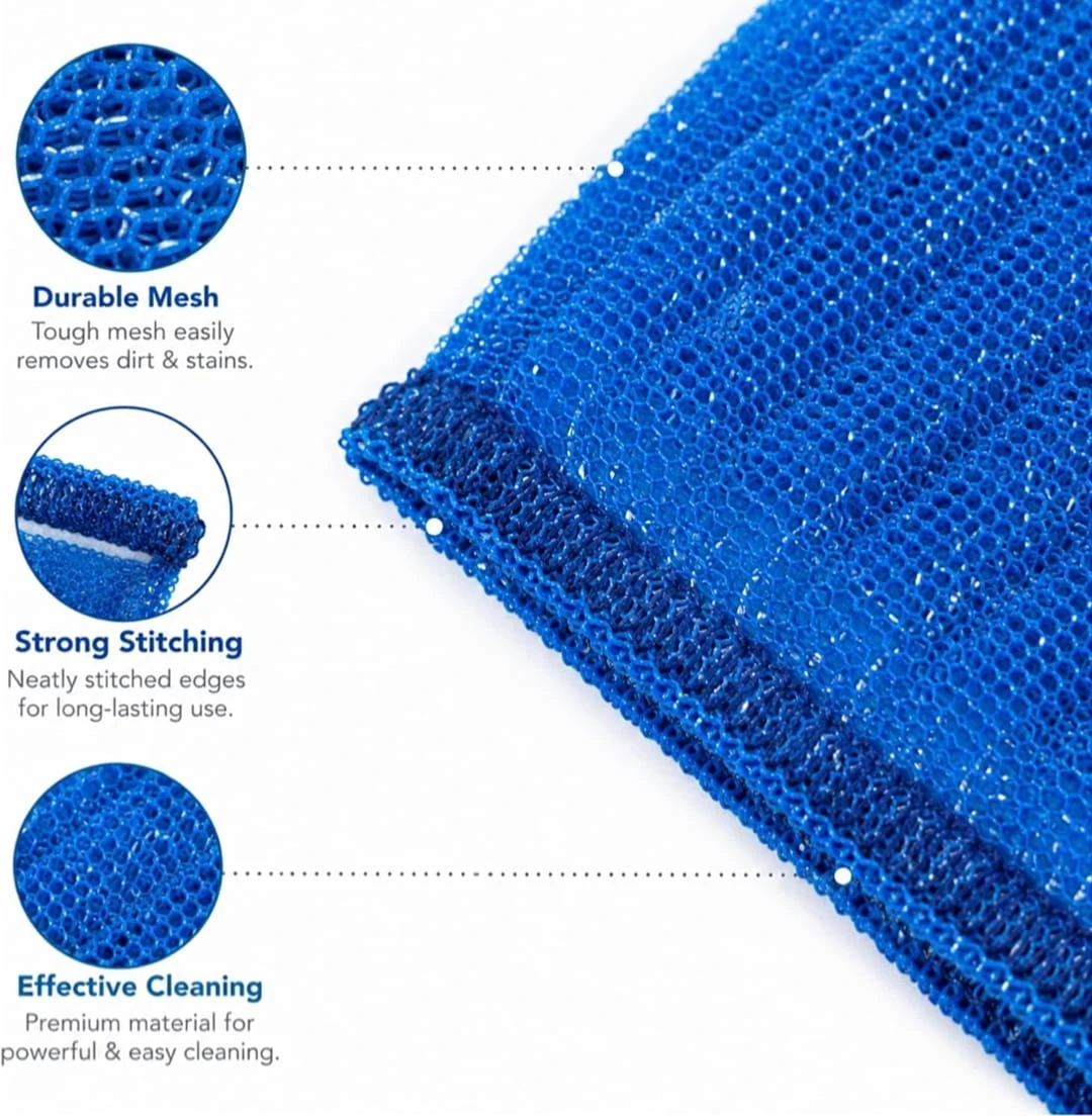 Multipurpose Kitchen Scrubber Sponge Pads, Non-Toxic Scratch-Proof Dish Wash Foam, Colorful Plastic Sponge (Pack of 6)