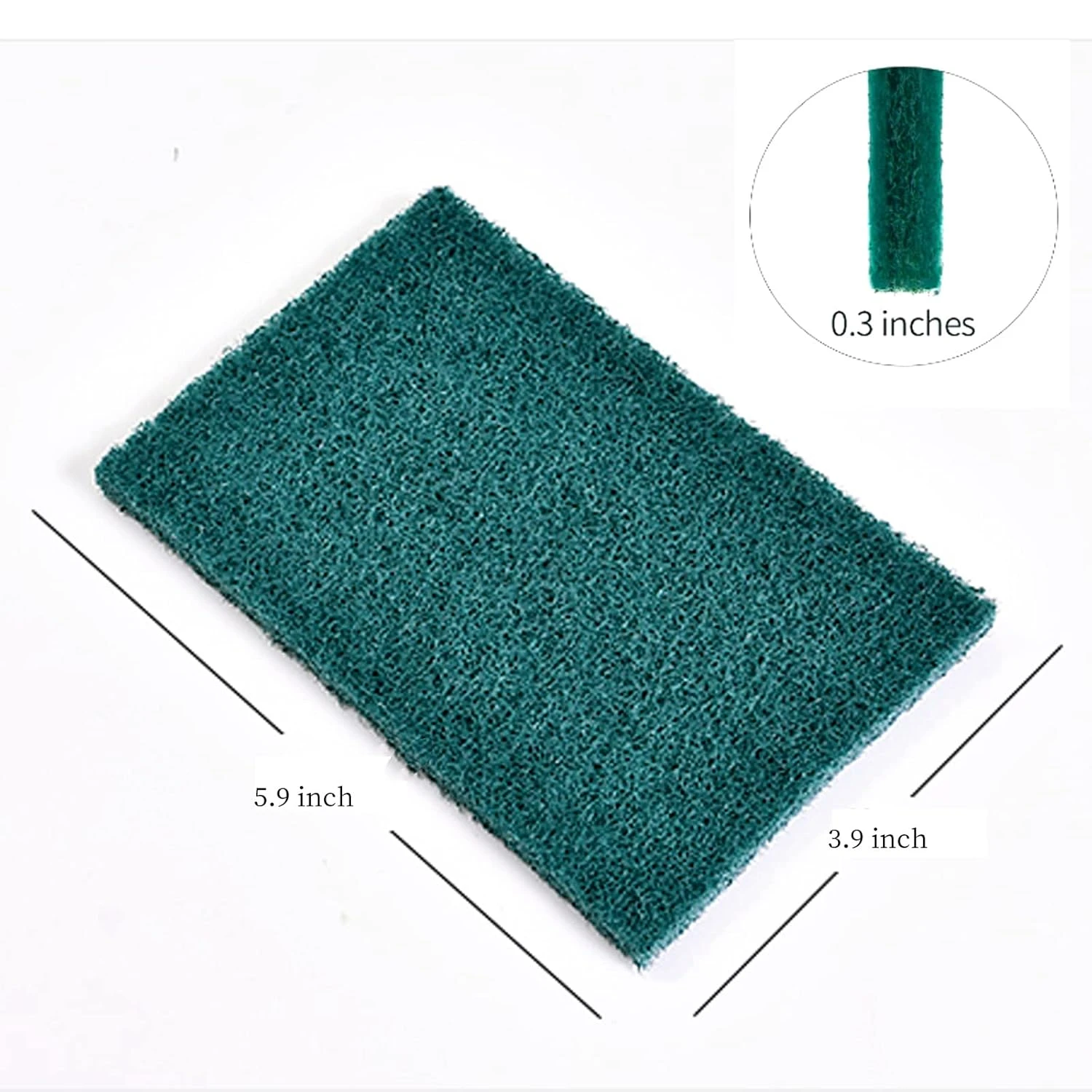 Green Scrubber Pads for Kitchen Utensils Cleaning Non-Scratch Multipurpose Dish & Cookware Scrubbers (Pack of 10)