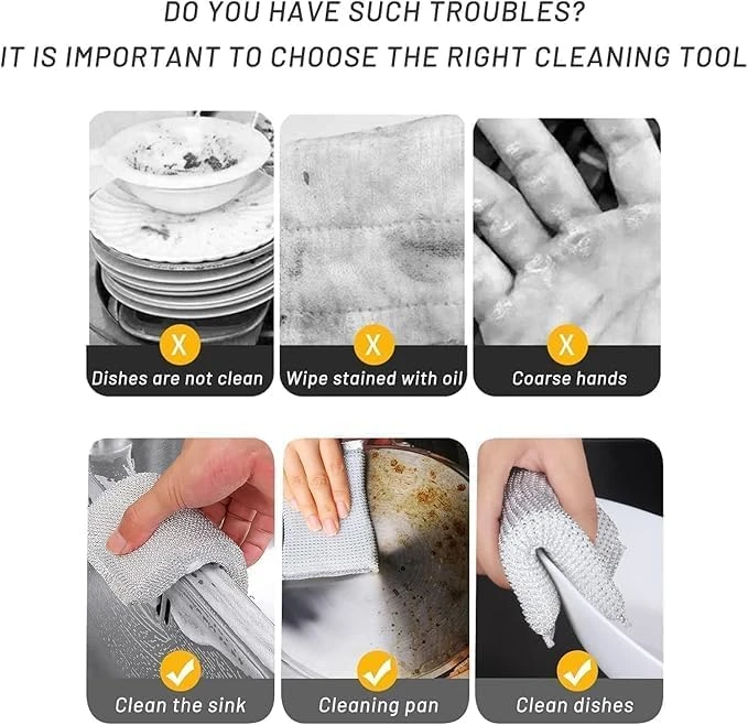 Multipurpose Scratch Proof Kitchen Utensil Scrubber Pad/Scrubber Sponge for Pantry/Scrubbing Pads for Dishwashing, Bathroom and Toilet Washing, Floor Cleaning (Pack of 6)