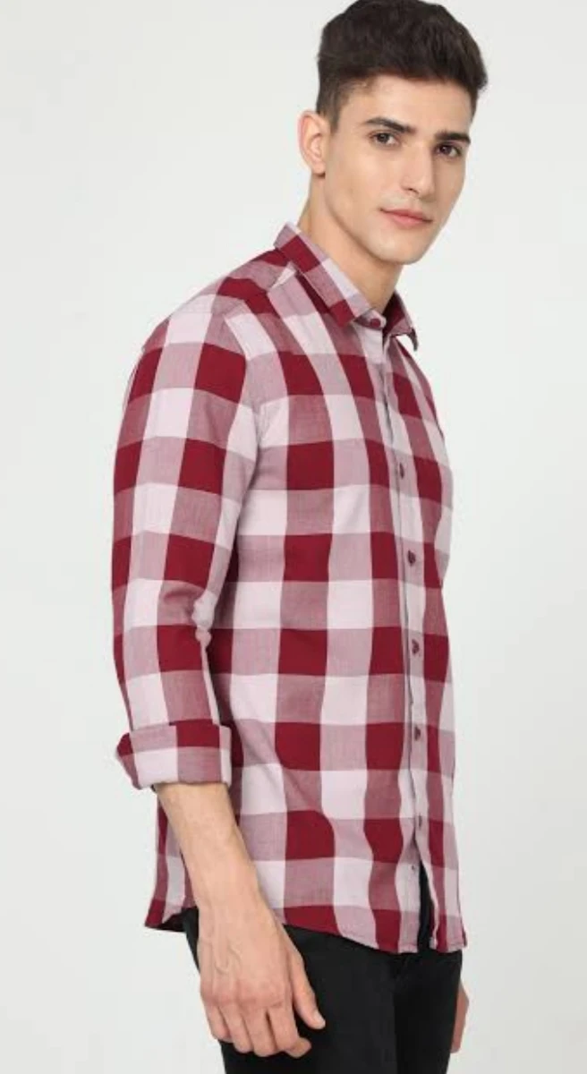 Men's Red & White Checkered Full Sleeve Casual Shirt