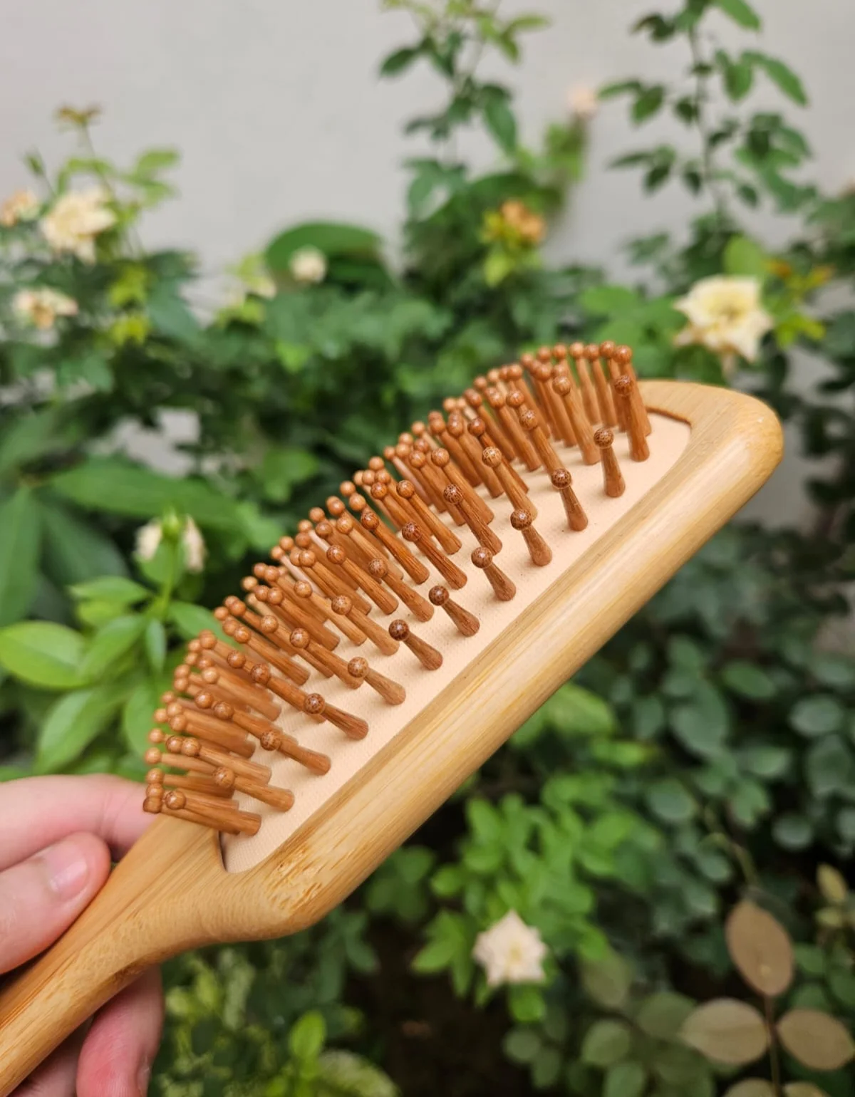 Master Arts Bamboo Wooden Hair Brush - Paddle Hair Brush with Wooden Bristles for Hair Growth | Detangling Scalp Massage Brush for Women, Men & Kids