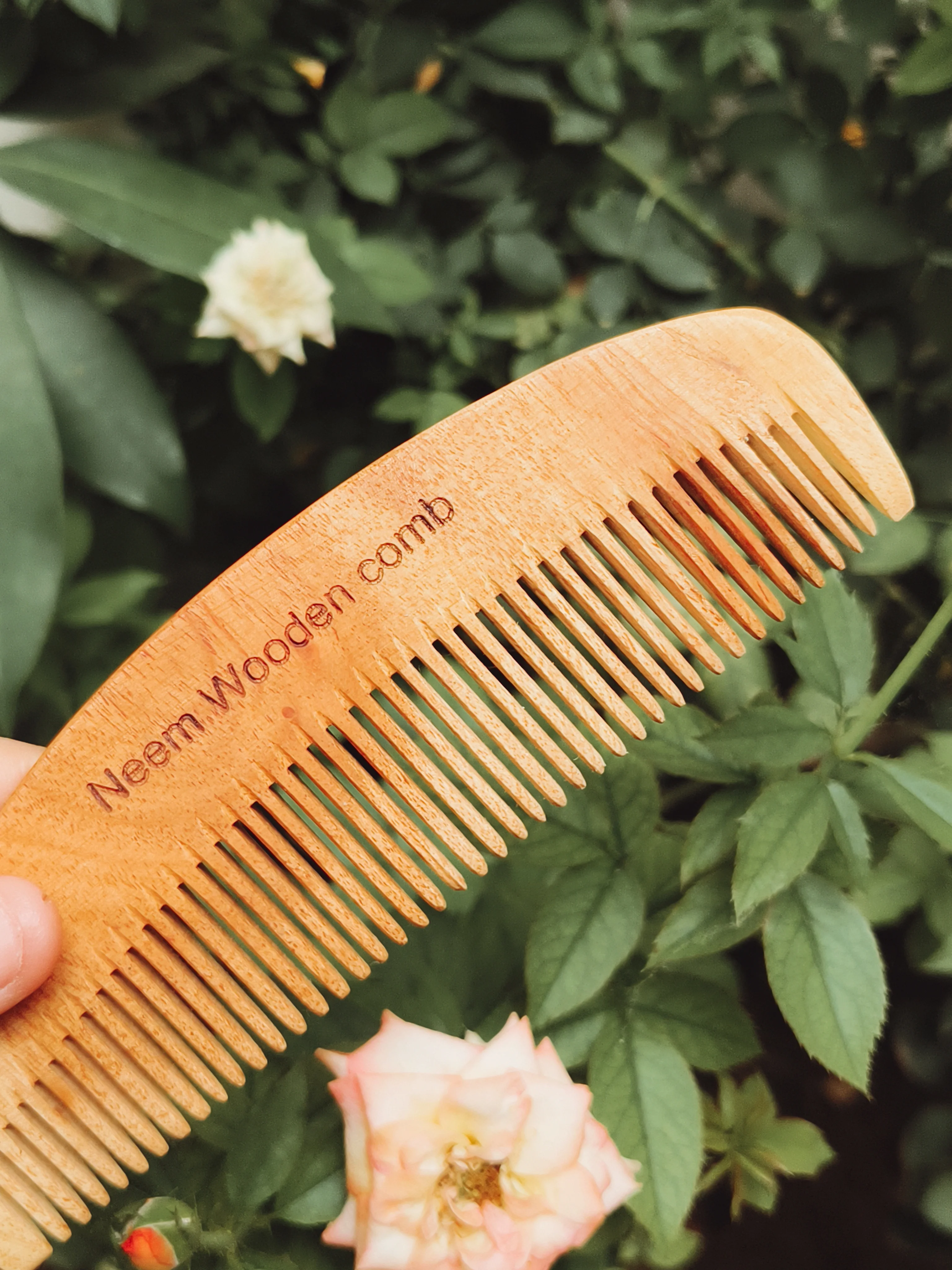 Master Arts Neem Wood Hair Comb - 100% Natural Wooden Comb for Hair Growth | Anti-Dandruff, Anti-Hair Fall Detangling Comb for Women & Men