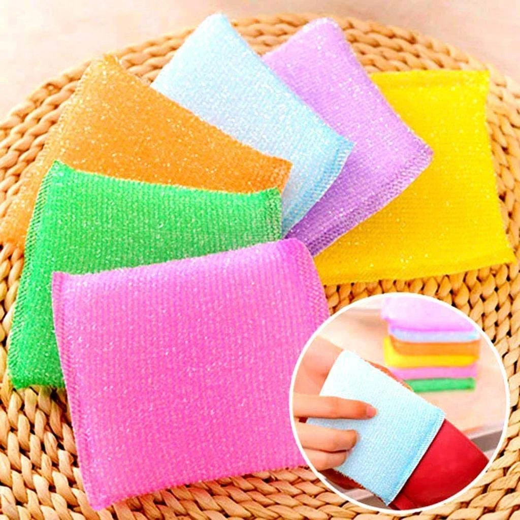 Foam Pad Scrubber Kitchen Utensil Scrubber Pad Kitchen Scrubber for Dishwashing/Utensils/Tiles | Cleaning Scrub Pad, Scrub Sponge, Sponge Wipe Pack of 12