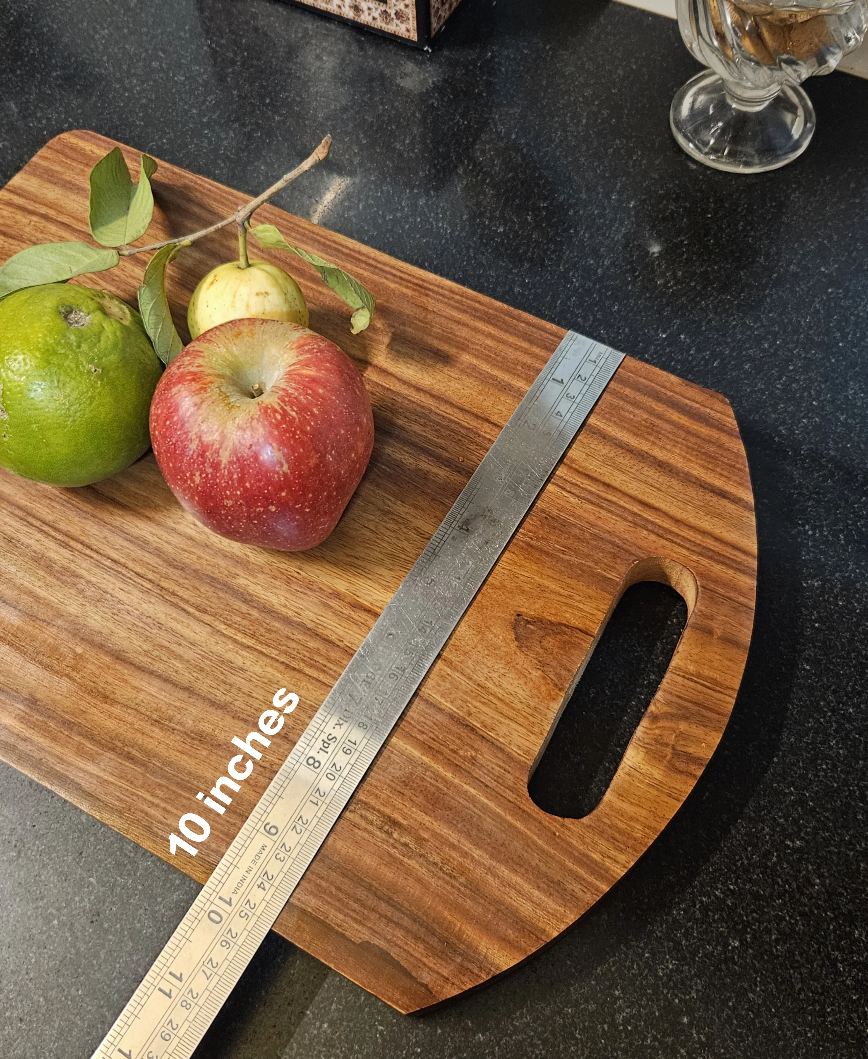 Master Arts Large Wooden Chopping Board for Kitchen 15x10x1 Inches | Pure Sheesham Wood Cutting Board with Handle and Anti-Slip Grip | Vegetables, Fruits, Cheese & Bread