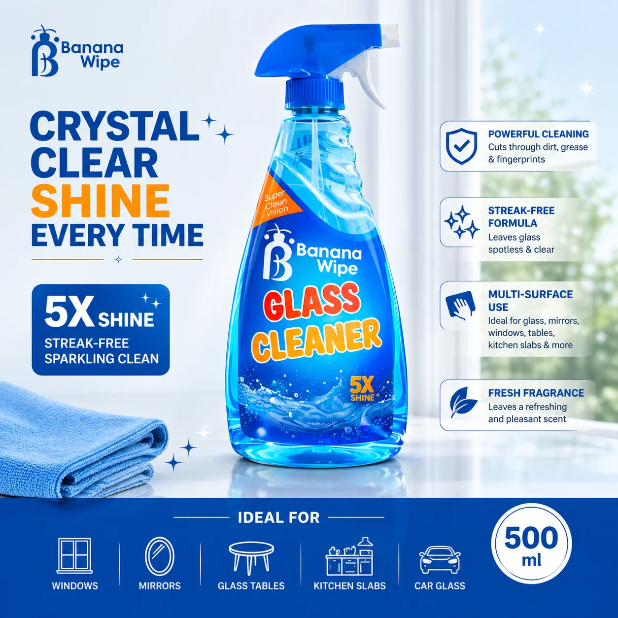 Banana Glass Cleaner Pack 500 ML