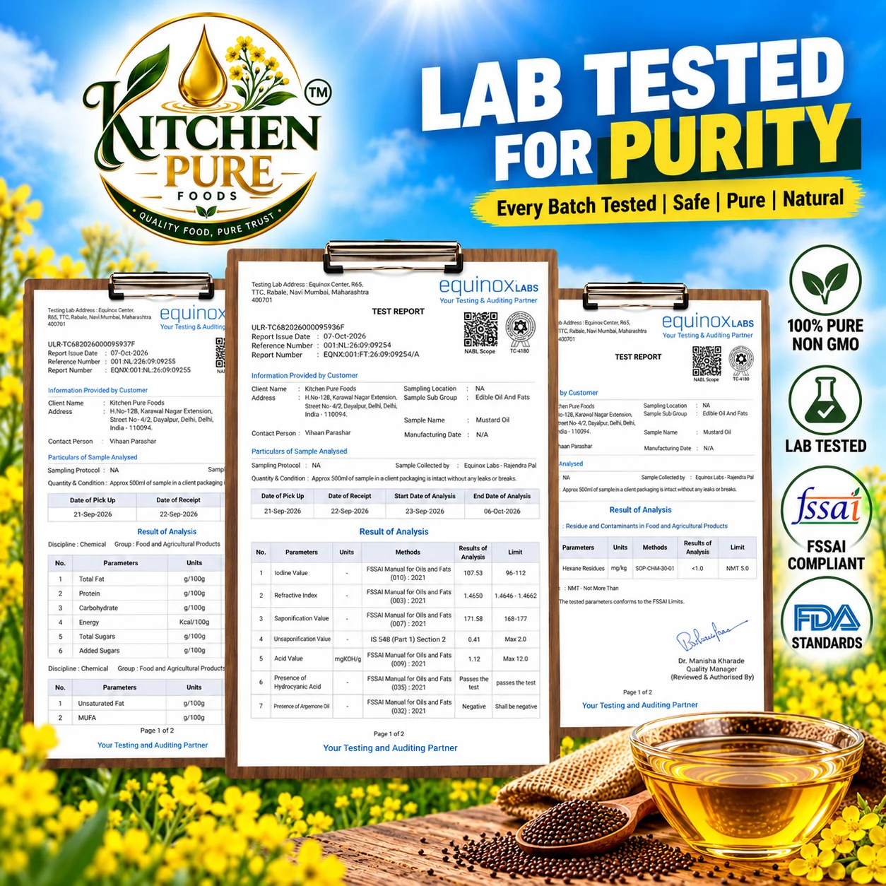Kitchen PURE Mustard Oil – Cold Pressed & First Pressed