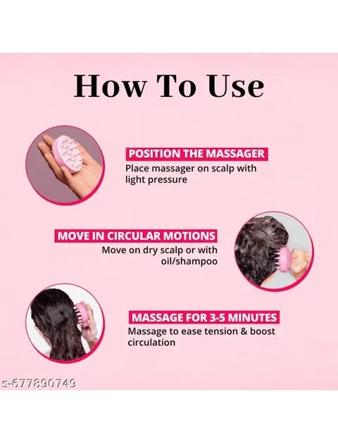 Head Massager, Scalp Massager, Scalp Massager For Hair Growth, Hair Massager, Hair Massager For Hair Growth, Hair Scalp Massager Brush, Hair Wash Brush, Head Scrubber, Hair Scalp Massager Shampoo Brush Marble Pink