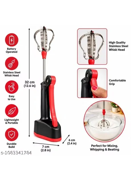 Speed Blender Hand Whisk for Kitchen – Semi Automatic Stainless Steel Egg Beater with Ergonomic Handle