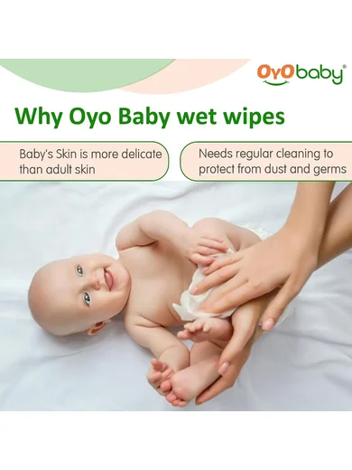 OYO BABY Pure Water Baby Wipes 98% - Gentle and Refreshing Wet Wipes for Your Newborn pack of 3x72 Pcs with Lid