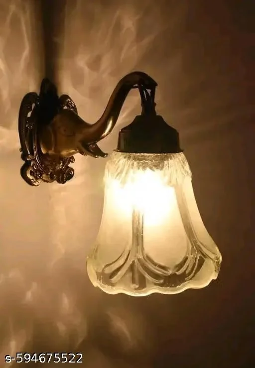 KRISHA RATA Designer Premium Classic look Glass Downlight Elephant Shaped Metal Base Wall Lamp/Light for Gift & Home Decorations.(Bulb not Included)(Made in India)